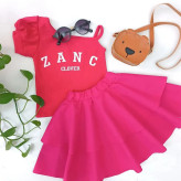 کراپ و دامن دخترانه پنبه در دو رنگ