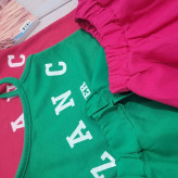 کراپ و دامن دخترانه پنبه در دو رنگ