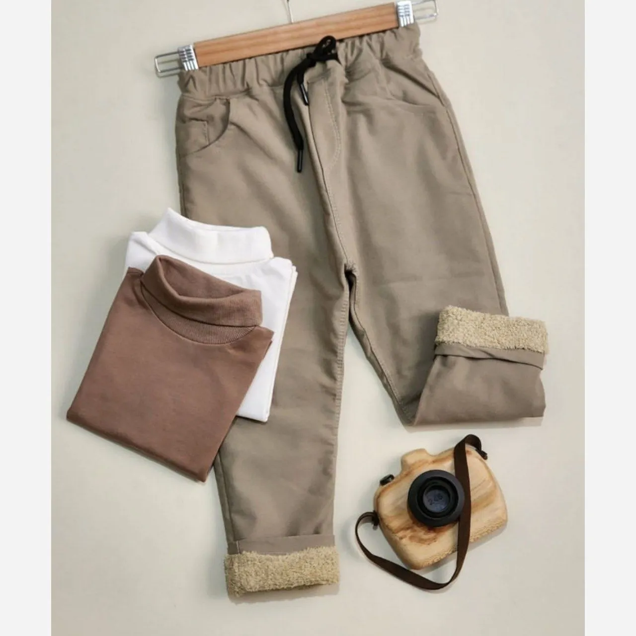 شلوار اسپرت کتان خزدار برای دختران و پسران