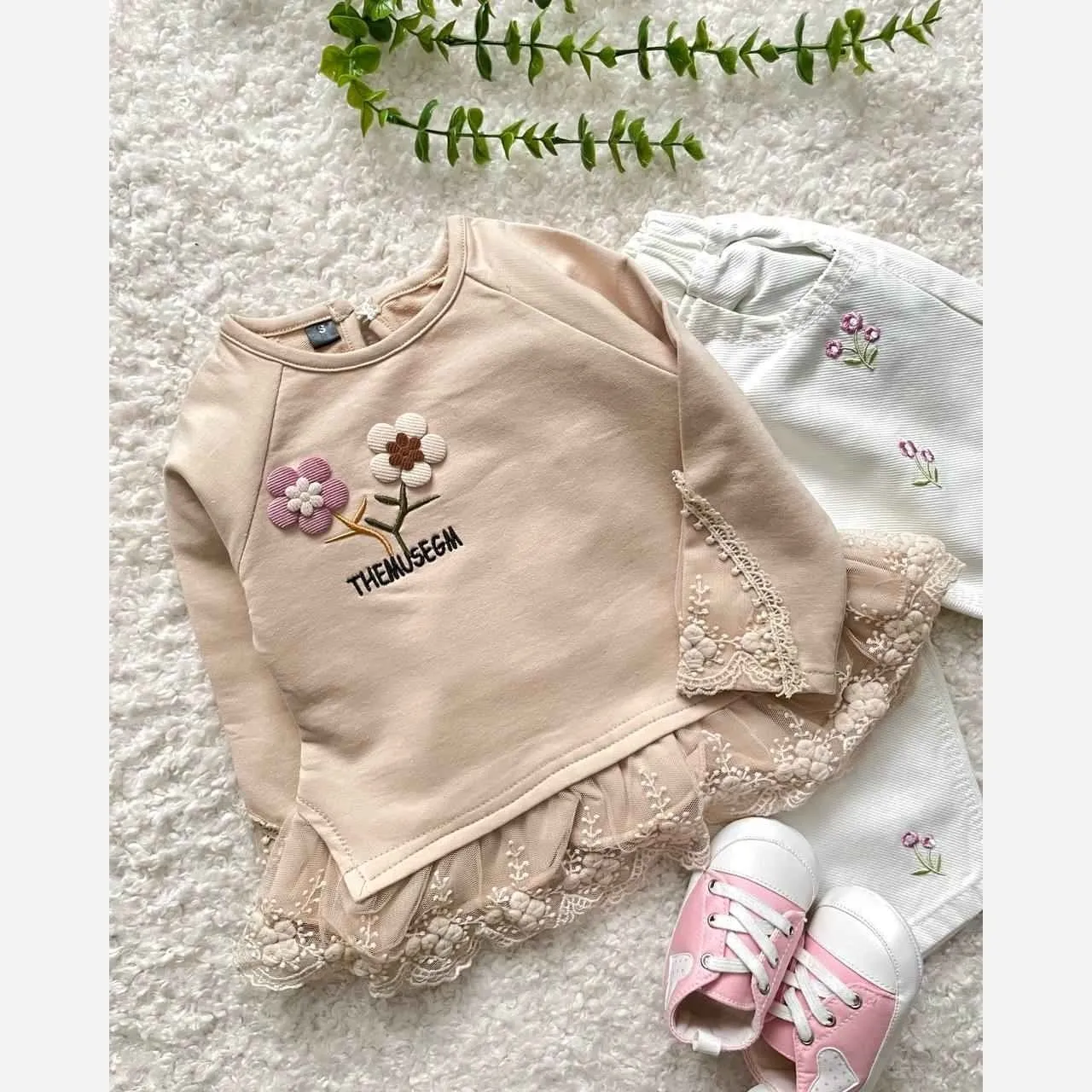 بلوز دورس دامنی توری در 4رنگ شیک