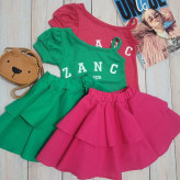 کراپ و دامن دخترانه پنبه در دو رنگ