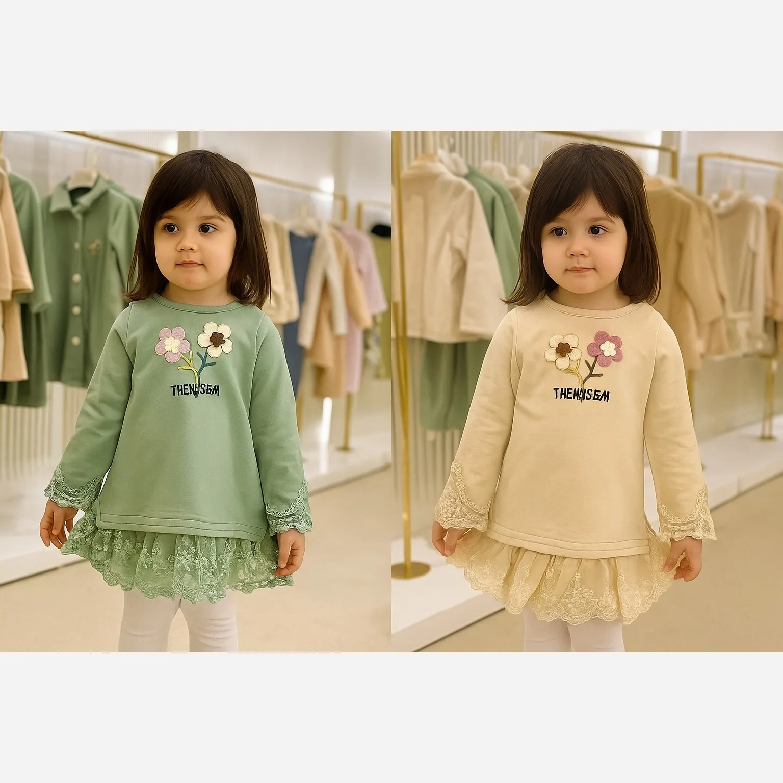 بلوز دورس دامنی توری در 4رنگ شیک