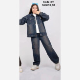 ست کت و شلوار جین نیم بگ