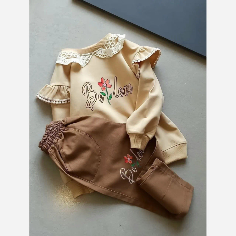 ست بلوز و شلوار کتان دخترانه