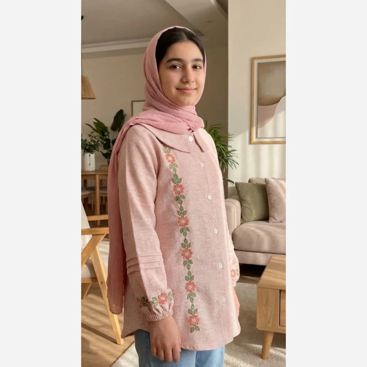 مانتو گلدوزی دخترانه