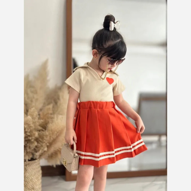 ست تیشرت و دامن دخترانه