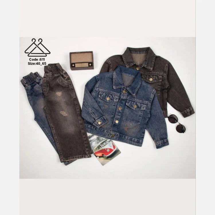 ست کت و شلوار جین نیم بگ