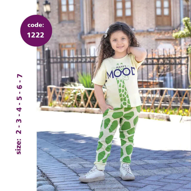 ست تیشرت شلوار دخترانه پنبه