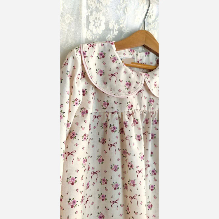 شومیز دخترانه کرپ گلدار در دو رنگ