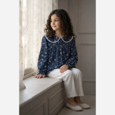 شومیز دخترانه کرپ گلدار در دو رنگ