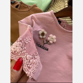 بلوز دورس دامنی توری در 4رنگ شیک