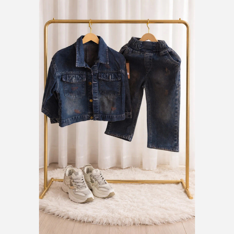 ست کت و شلوار جین نیم بگ