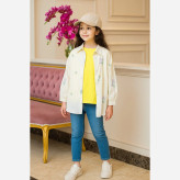 شومیز دخترانه پوپلین با گلدوزی تک رنگ تینیجری