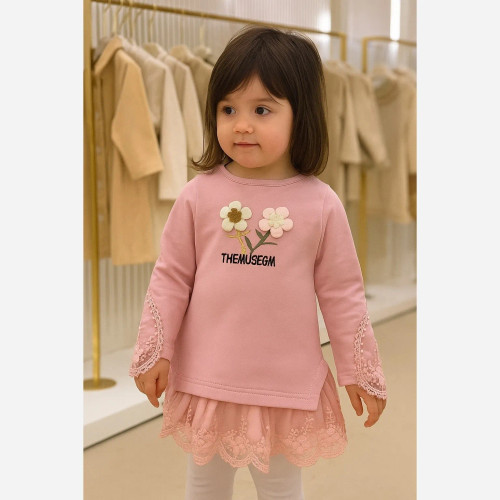 بلوز دورس دامنی توری در 4رنگ شیک