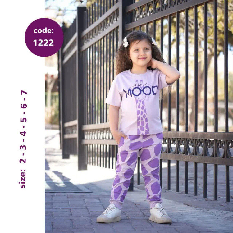 ست تیشرت شلوار دخترانه پنبه