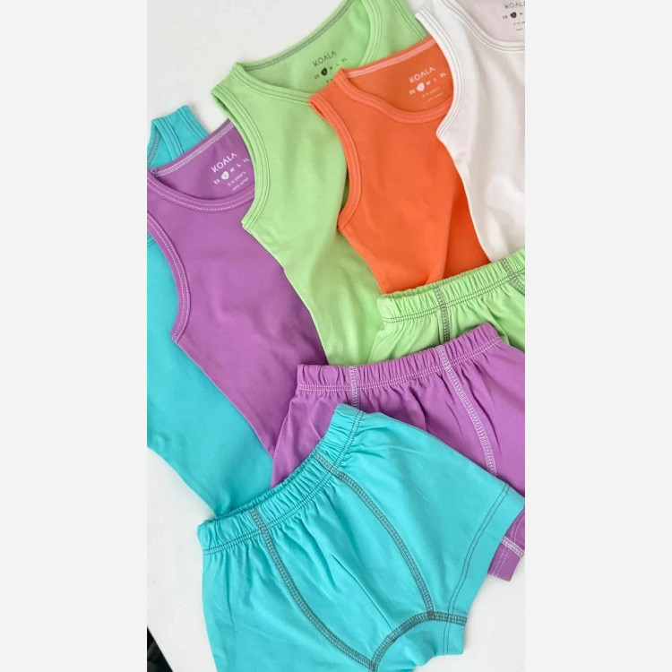 ست رکابی شورت پسرانه در 6رنگ شاد