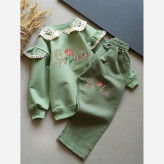 ست بلوز و شلوار کتان دخترانه