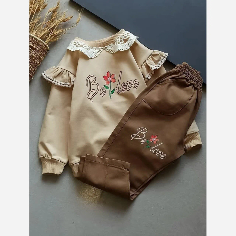 ست بلوز و شلوار کتان دخترانه