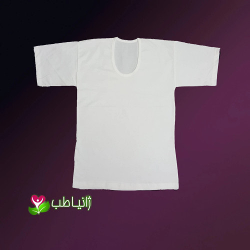 زیرپوش نیمه آستین مردانه ژانیاطب نخی ضد بو و عرق