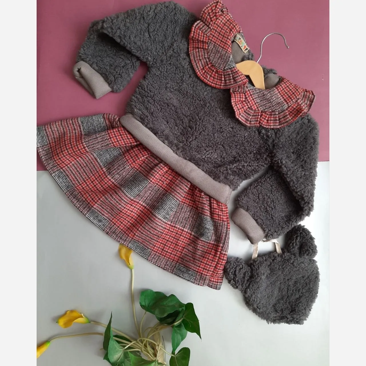 سارافون گرم تدی پشمی دخترانه