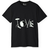 تیشرت آستین کوتاه مردانه پاد آفرین مدل کلمه انگلیسی عشق موسیقی کد 2021