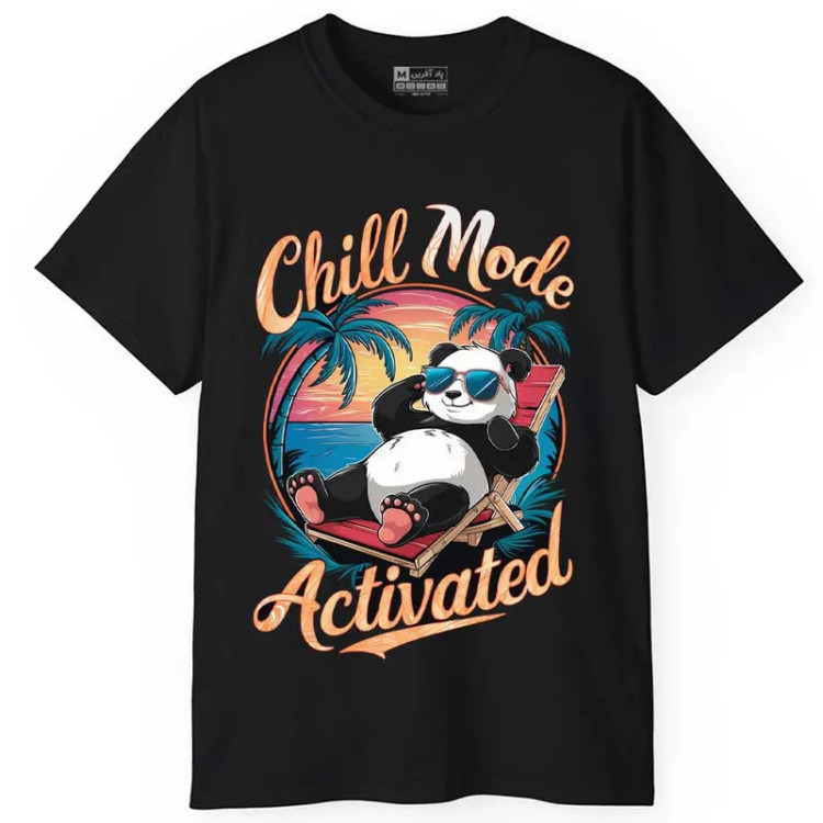 تیشرت آستین کوتاه مردانه پاد آفرین مدل پاندای بامزه کد 1567