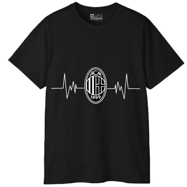 تیشرت آستین کوتاه مردانه پاد آفرین مدل فوتبالی آث میلان کد 414